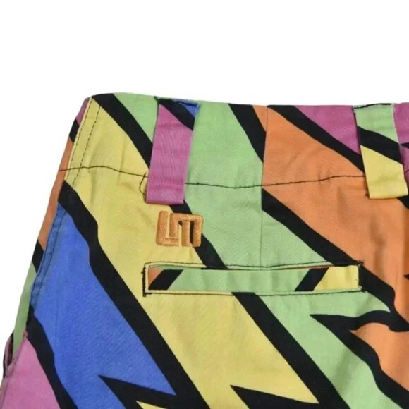 Loudmouth Shorts Colorful Bold Zigzag Patterned Multicolor Size 4 - Picture 7 of 10